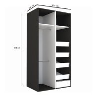 DULAP LEX 100-218-66 B GRI/DECOR 8548/OGLINDA